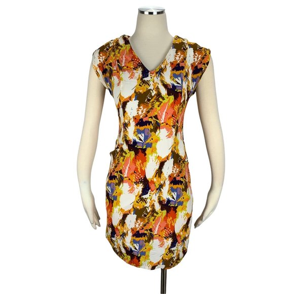 MAPLE 4 Sheath Dress Orange Sleeveless Knee Length Lined - Picture 1 of 6